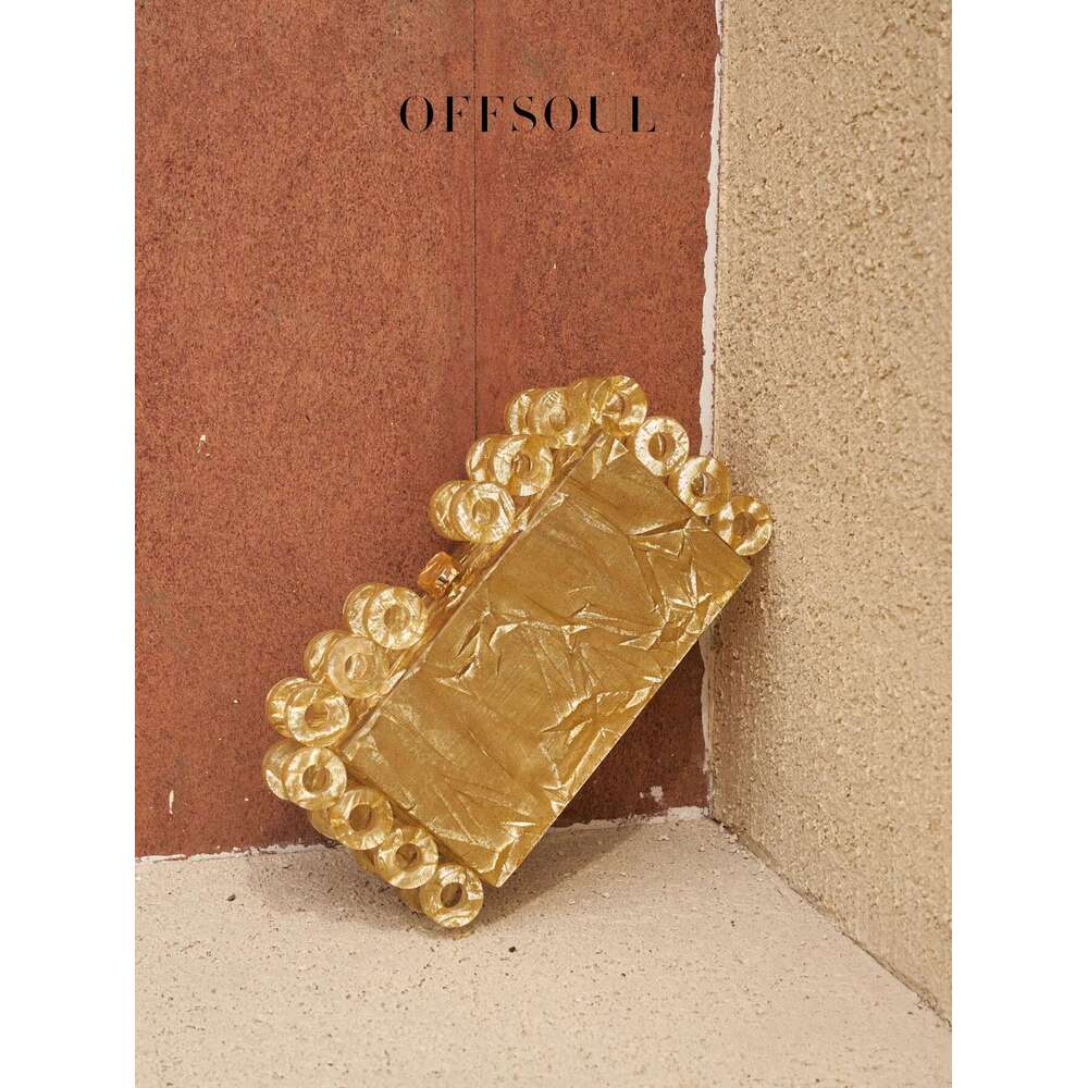 Retro Acrylic Circle Hard Shell Box Small Square Easiest For Match New Marbled Dinner Party Banquet Height Gold Ladies European And American Style Clu