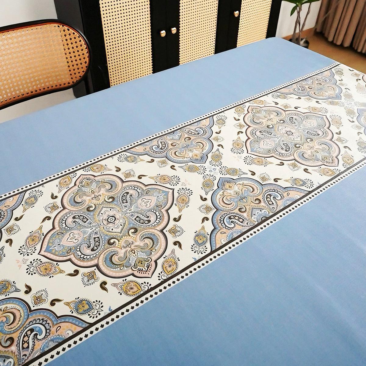 A880 tablecloth waterproof and oil-proof household high-grade coffee table solid color tablecloth lace rectangular tablecloth dirt-resistant and wear-