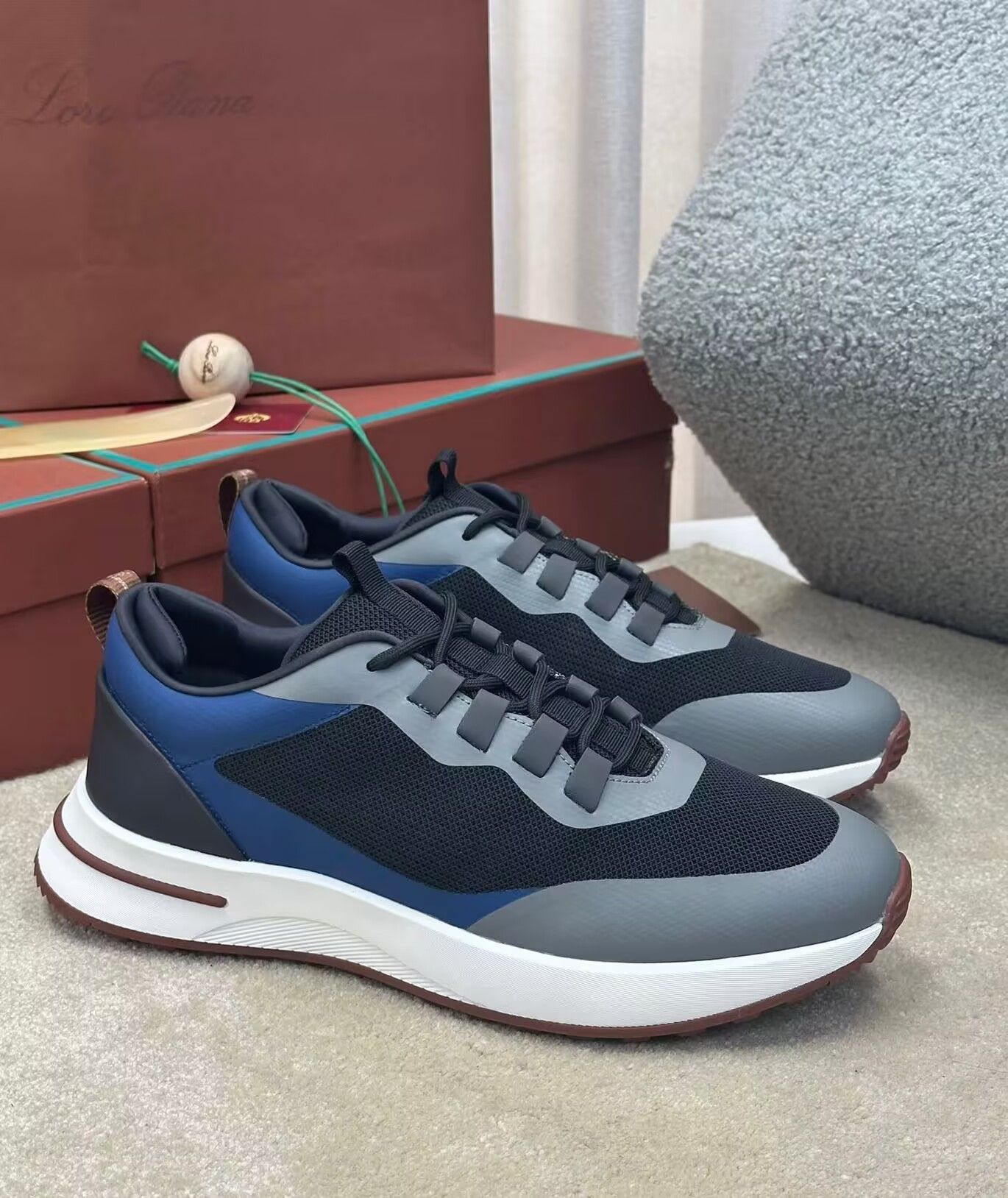 Luxury Week End Walk Sneakers Technical Knit & Napa Leather Ultra-lightweight Trainers Comfort Men Runners Sport Daily Wear Footwear Designer Casual Shoe EU38-46