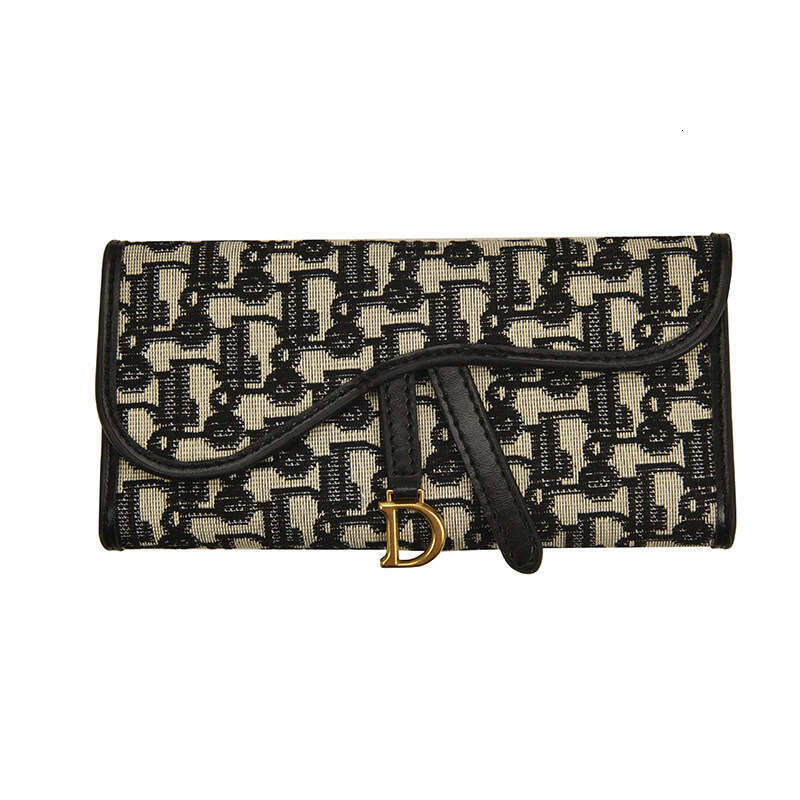 Canvas for women, short large capacity, multiple card slots, versatile folding, long style, women's three fold wallet
