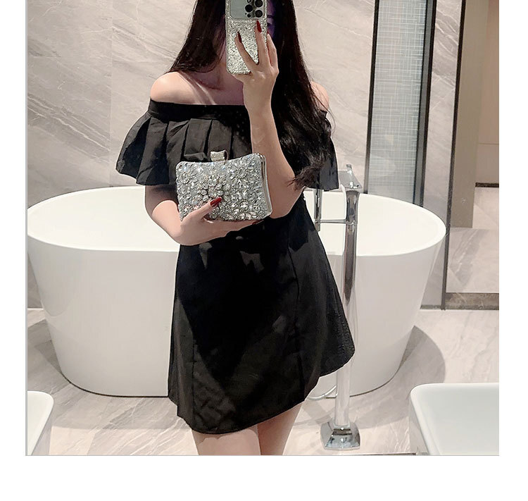 Free Shipping Sparkling Women's Designer Bag Small Square Bag Diamond Box Shaped Banquet Chain Bag Wallet Card Bag Makeup Bag Crossbody Bag Multi