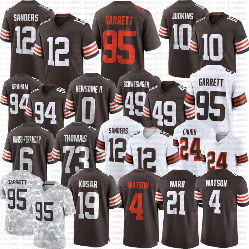 Shedeur Sanders Quinshon Judkins Myles Garrett Football Jersey Joe Flacco Pickett Schwesinger Njoku Jerry Jeudy Ford Kosar Joe Thomas Gabriel Mason Graham