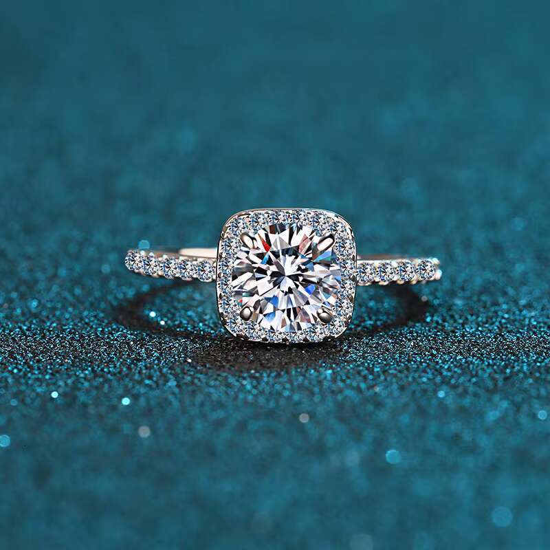 Elegant Jewelry Gift Classic 2.0ct Moissanite 925 Sterling Silver Jewelry Ring for Women