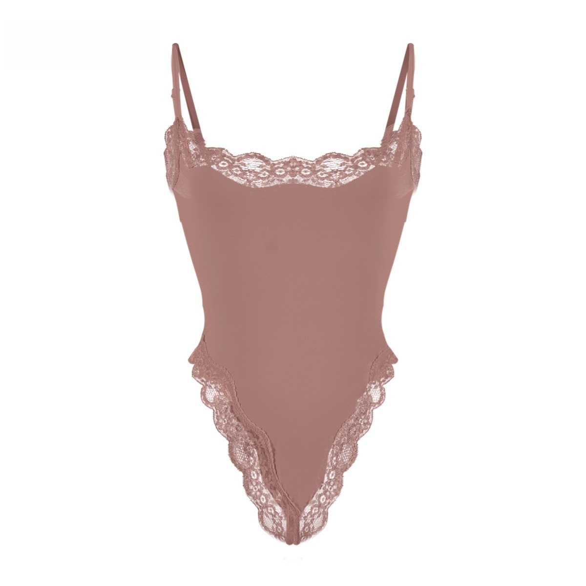 Sexy Bodysuit Women's Square Neck Sexy Lace Bodysuit Sleeveless Spaghetti Strap Jumpsuit Solid Color Slimming Bodycon Rompers Tank Tops Backless 