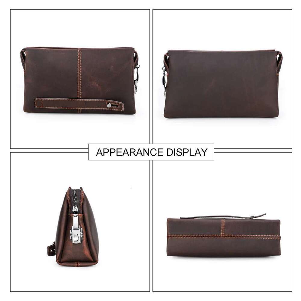 Vintage Genuine Leather Men's Wallet Password Lock Clutch Bag For Men Card Holder Long Wallets Handbag Large Capacity Male Purse