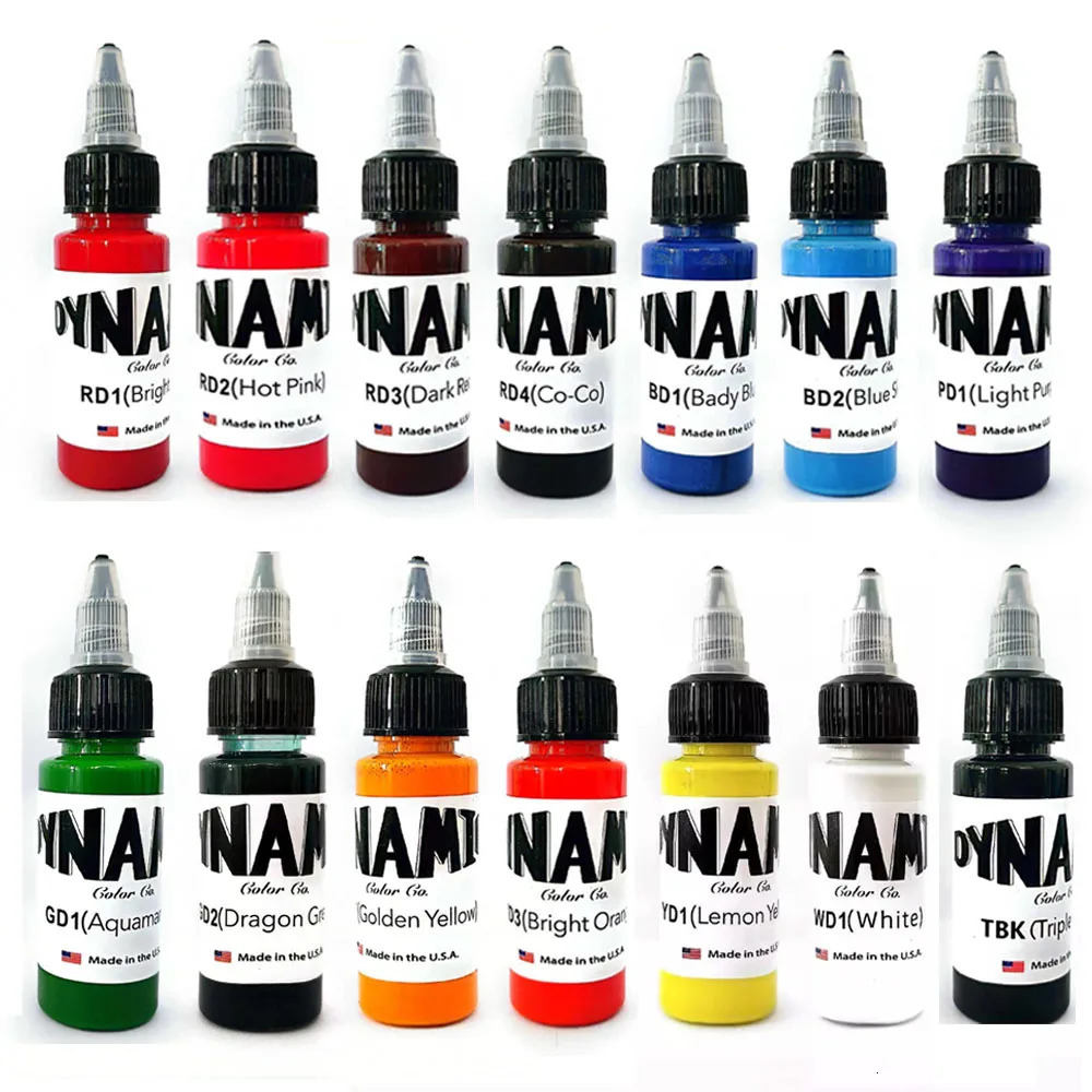 14 piece tattoo ink 14 color set 1 ounce 30ml/bottle tattoo ink pigment set for 3D makeup beauty skin body tattoo art painting 250424