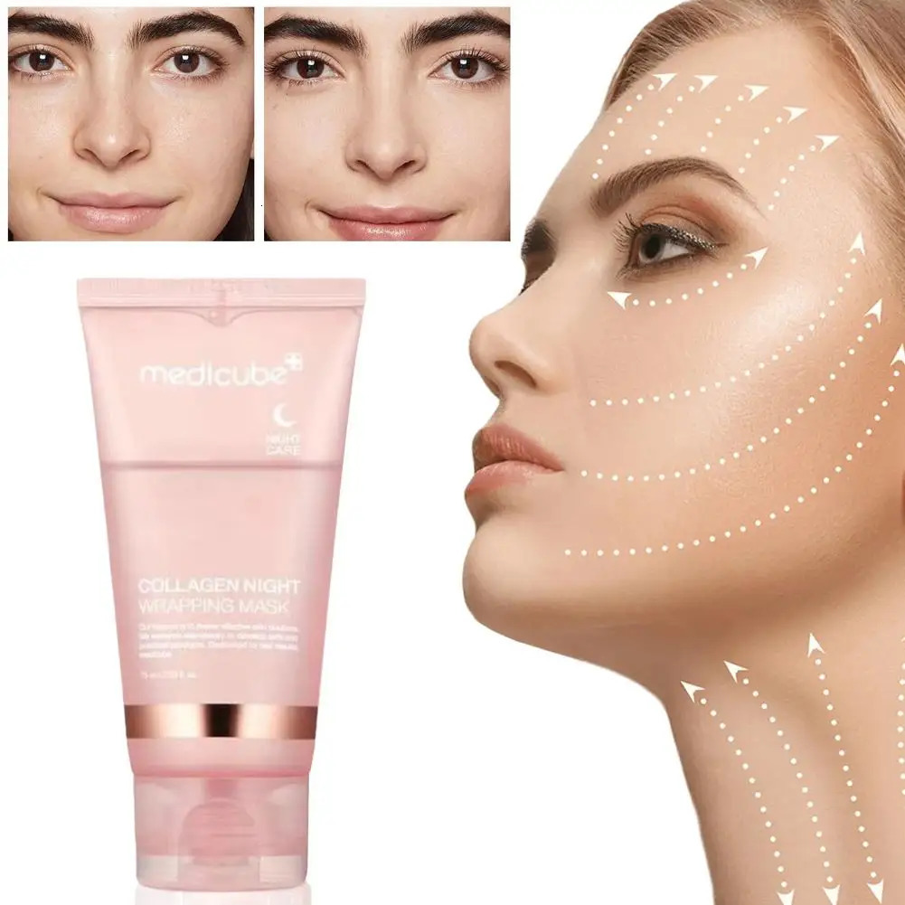 Collagen Overnight Wrapping Peel-Off Facial Mask 75ml Korean Night Mask For Deep Hydration Skin Care 250507