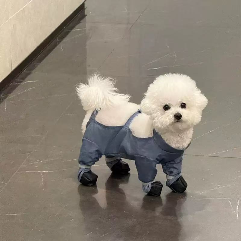 T00152 Small dog dustproof pants with feet waterproof dog walking anti-dirty four-legged clothes foot covers leggings small dog clothes for all season