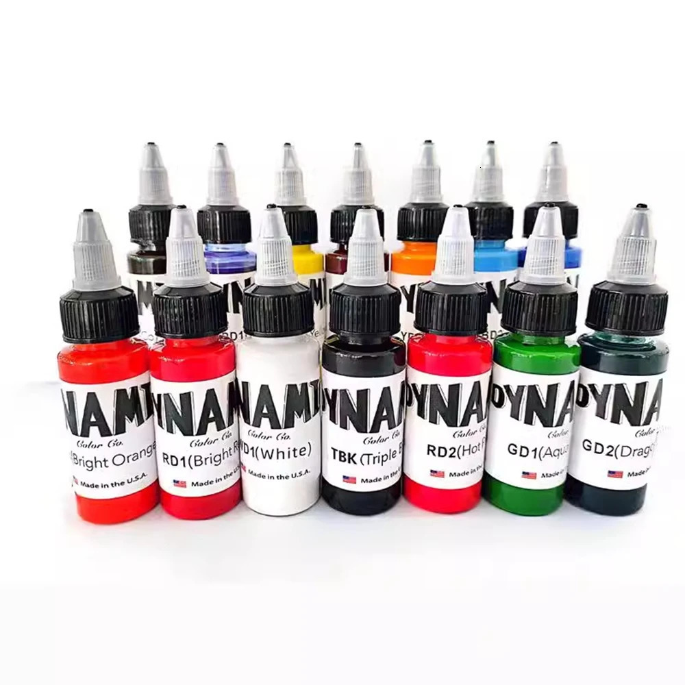 14 piece tattoo ink 14 color set 1 ounce 30ml/bottle tattoo ink pigment set for 3D makeup beauty skin body tattoo art painting 250424