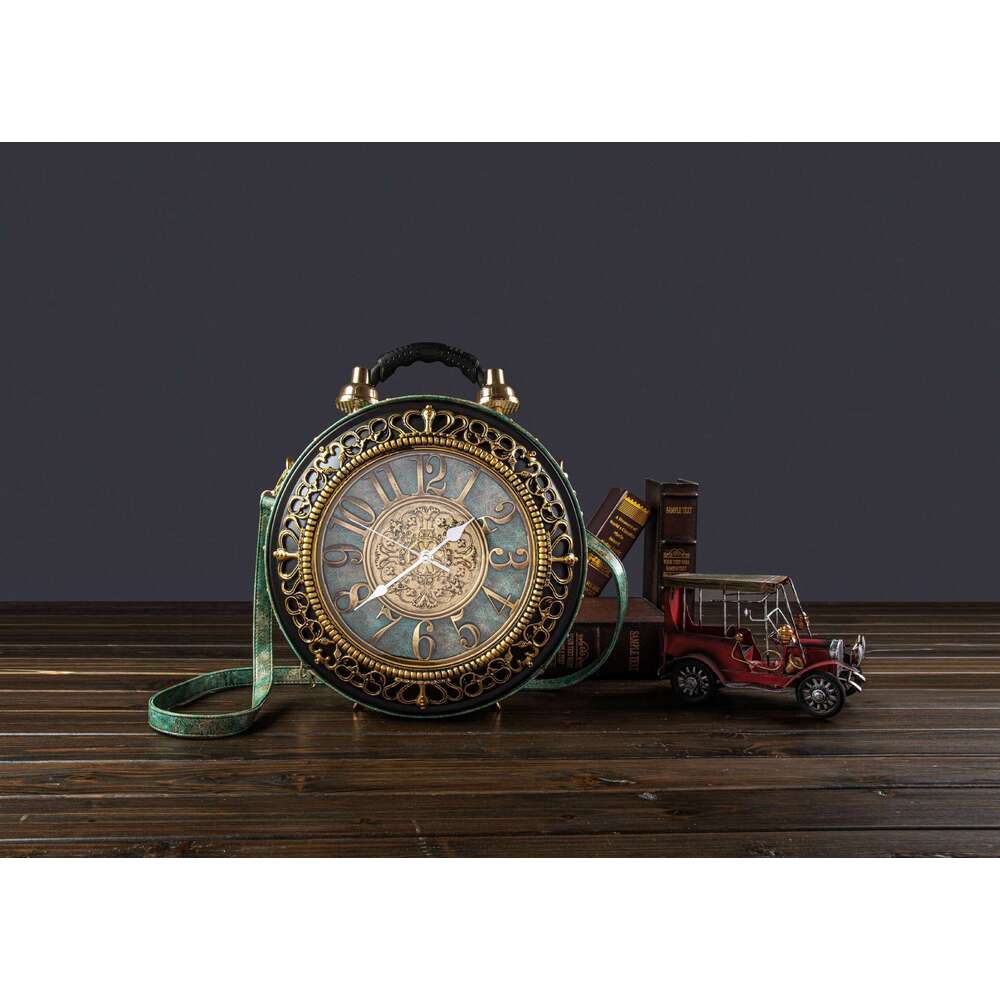 Temu specializes in personalized fashion diagonal cross bag, Roman creative clock design handbag