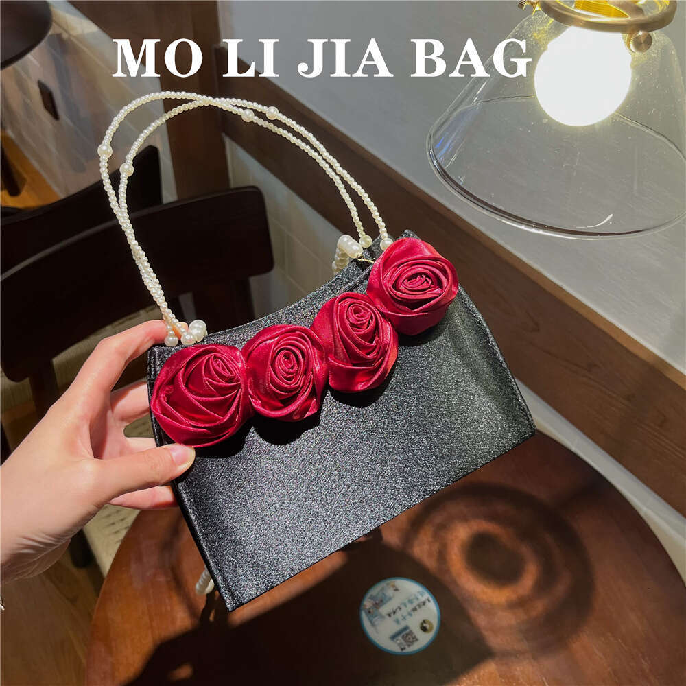 Dinner Bag New Niche Pearl Carrying Rose Palace Style Qipao Bag Fairy Banquet Handbag Summer Girl KQ