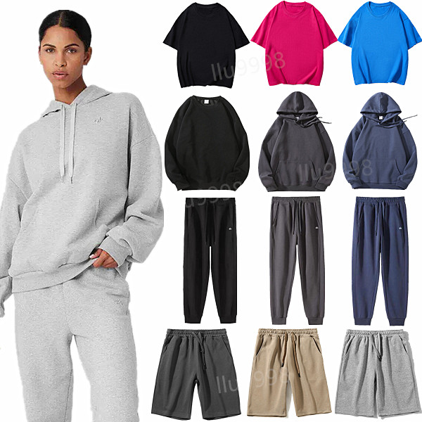 2025Hot sale Women Yoga Hoodies Perfectly Oversized Sweatshirts 3D Logo Sweater Loose Long Sleeve short sleeves Crop Top Fitness Workout Neck Blouse Gym men Hoodies