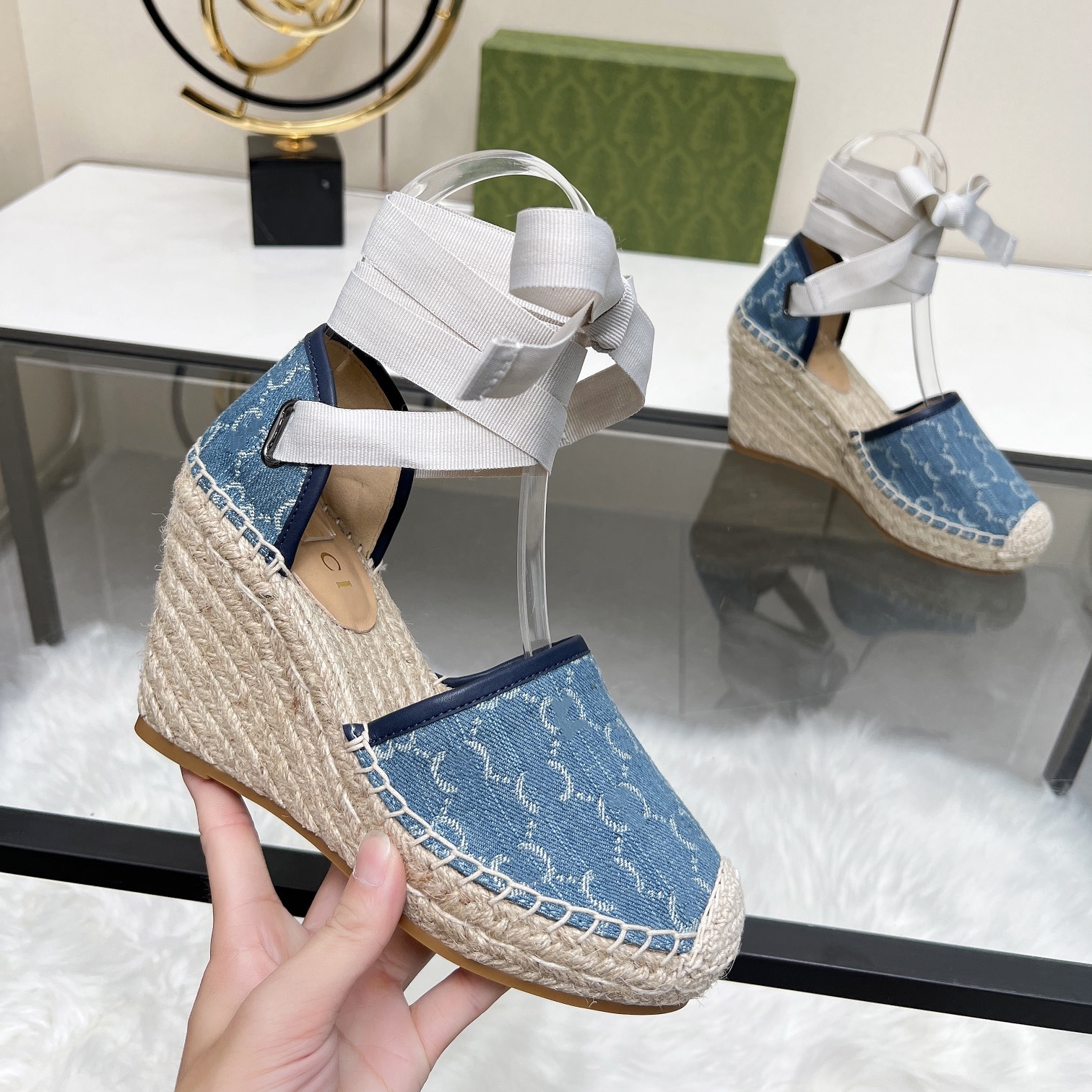High heels Sandal slipper Platform shoe Womens Designer Heel Chunky Casual slide Luxury Straw Summer Comfort Mule canvas beach Sliders leather sandale wedge shoes