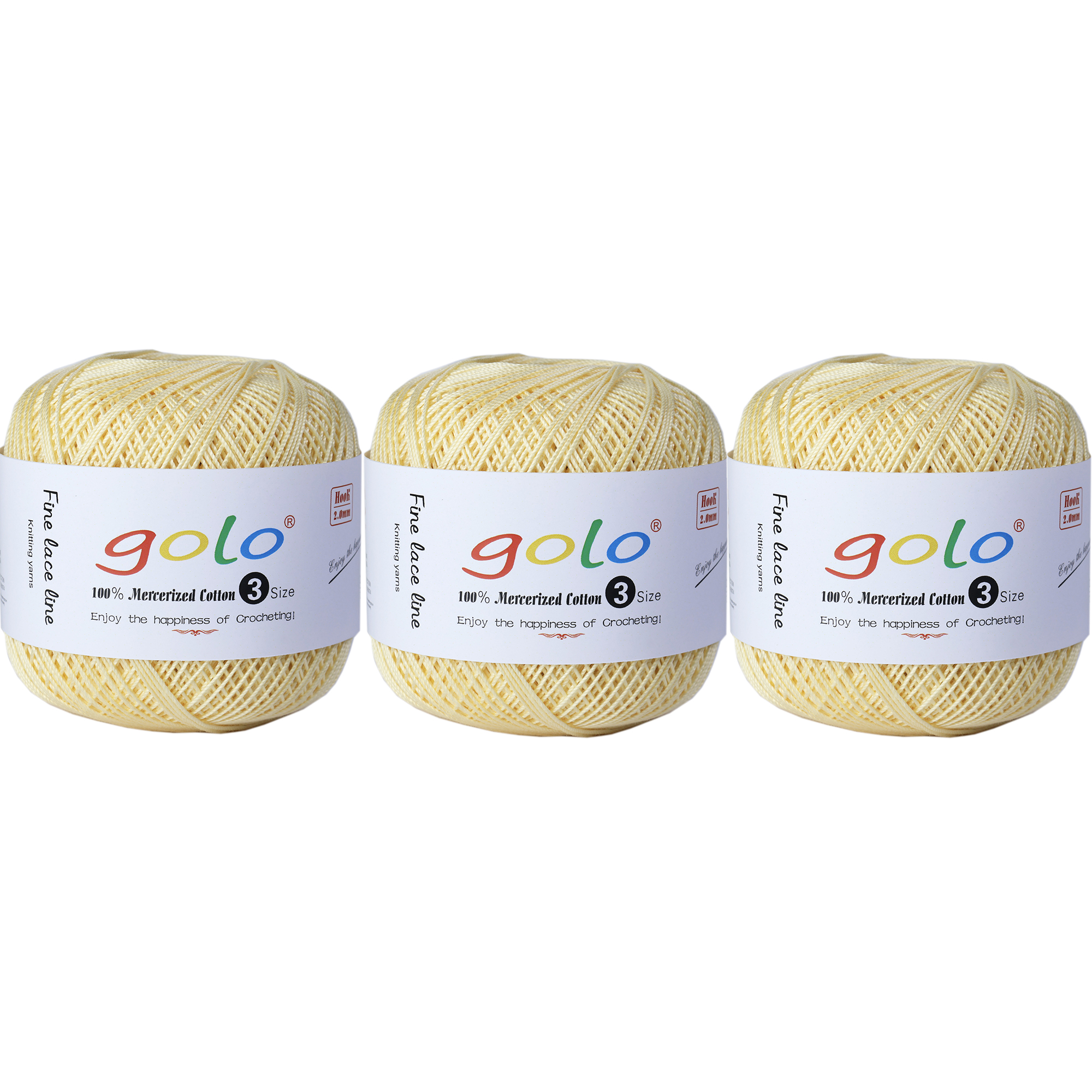 golo 3 balls Crochet Thread Size 3 Yarn for Hand Knitting Crochet yarn for Crocheting