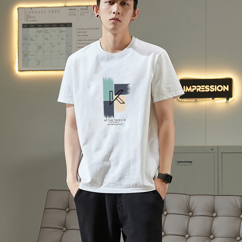 Men's T Shirts 2025 New designed Cotton Short sleeved T shirts Korean style trendy printed spocasual athleisure Men's Clothing