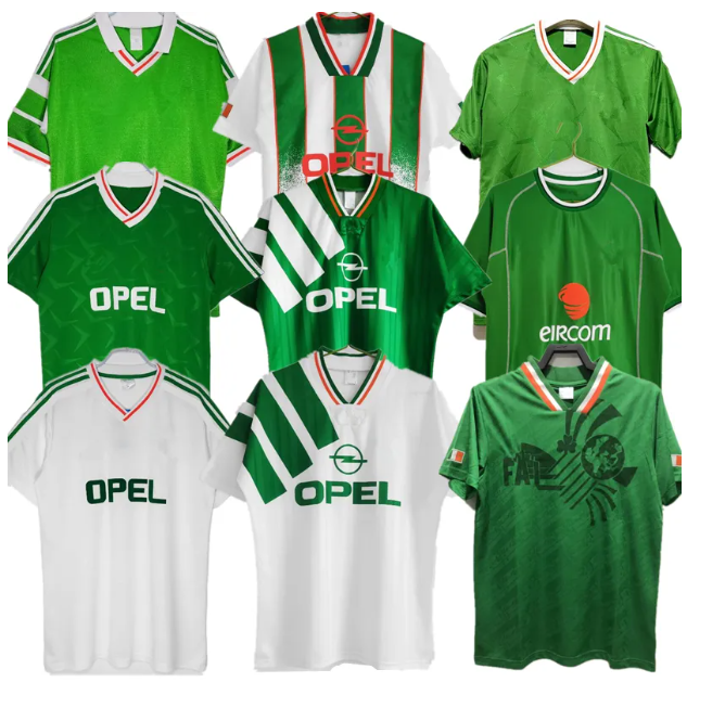 Retro 1990 Ireland Match Away Keane Irelands Soccer Jersey 88 90 92 94 Ireland Home Classic Vintage Irish Mcgrath De Foot Soccer Staunton Houghton M