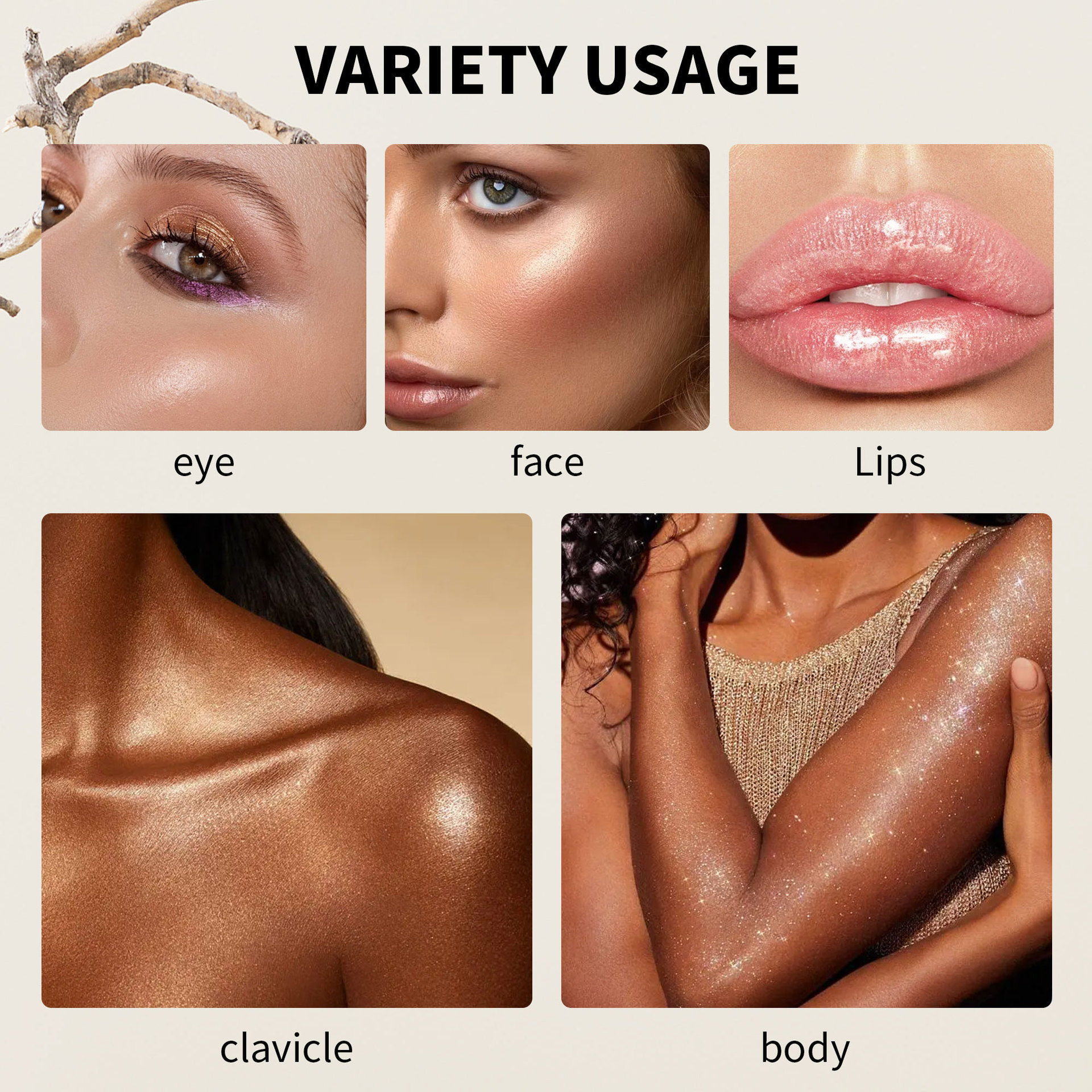 5-color high gloss powder face brightening repair plate makeup lasting waterproof high gloss powder cream makeup