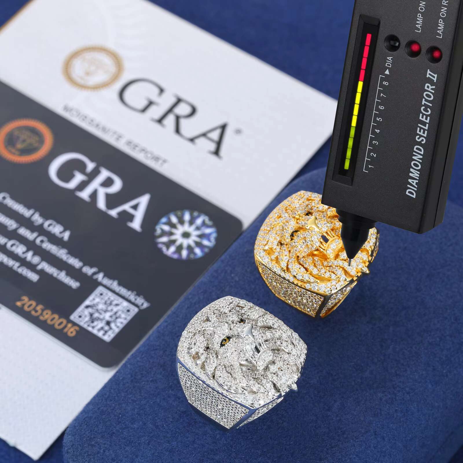 Luxury 3D Lion King Head Ring White Gold 925 Sterling Silver Lab VVS Moissanite Diamond Iced Out Hip Hop Jewelry for Rappers Men