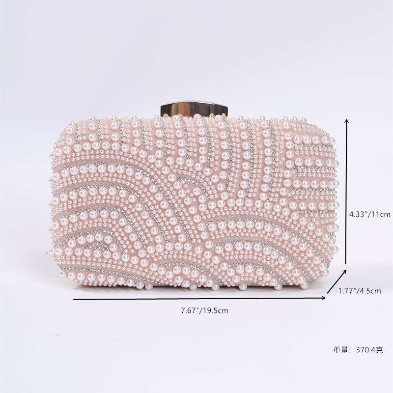 Dinner Bag Pearl Handmade Bead Embroidery Set With Diamonds Banquet Dress Women S Elegance Handheld Bag KQ