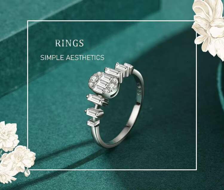 Wholesale Silver Wedding Ring Luxury Zircon Exquisite 925 Sterling Silver Casual Rings for Ladies