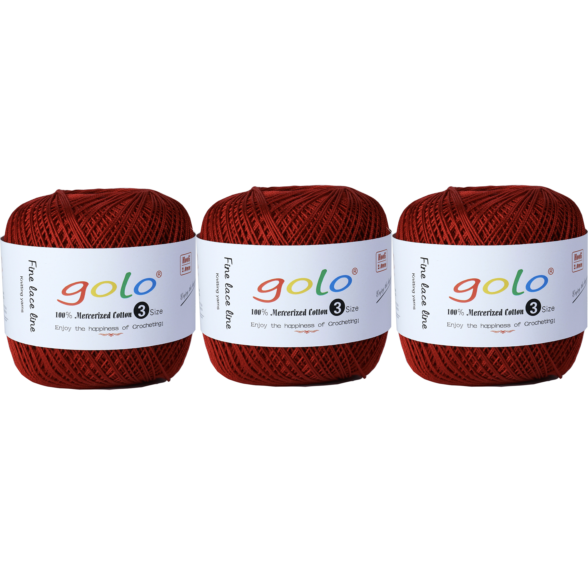 golo 3 balls Crochet Thread Size 3 Yarn for Hand Knitting Crochet yarn for Crocheting
