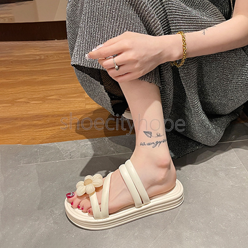 free shipping designer slides sandals summer slippers casual beach soft cute flower slipper fashion style outdoor indoor home sliders womens shoes ant