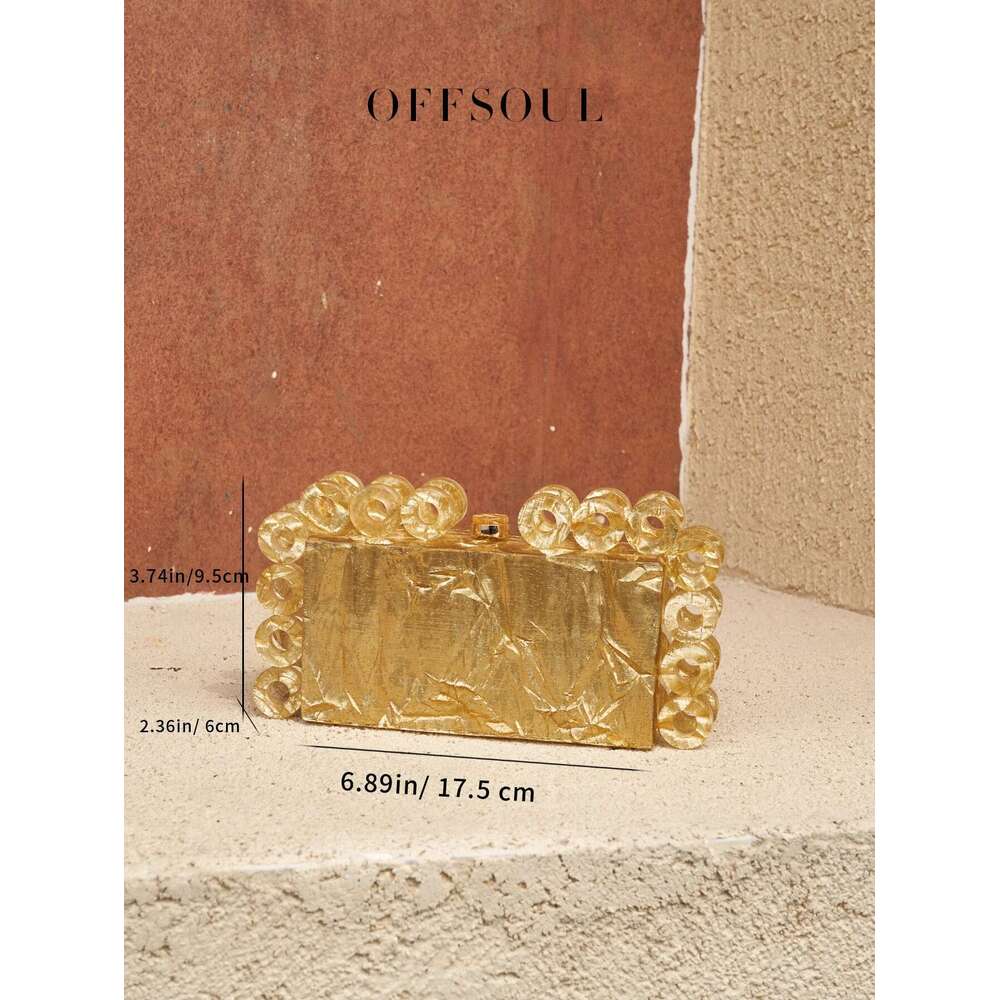 Retro Acrylic Circle Hard Shell Box Small Square Easiest For Match New Marbled Dinner Party Banquet Height Gold Ladies European And American Style Clu