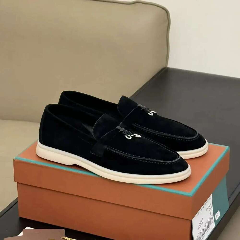 Suede leather casual comfort Mary Jane shoes rubber soles women's flat loafers