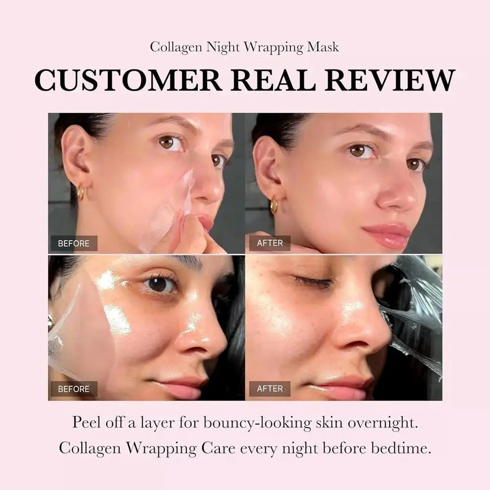 Collagen Overnight Wrapping Peel-Off Facial Mask 75ml Korean Night Mask For Deep Hydration Skin Care 250507