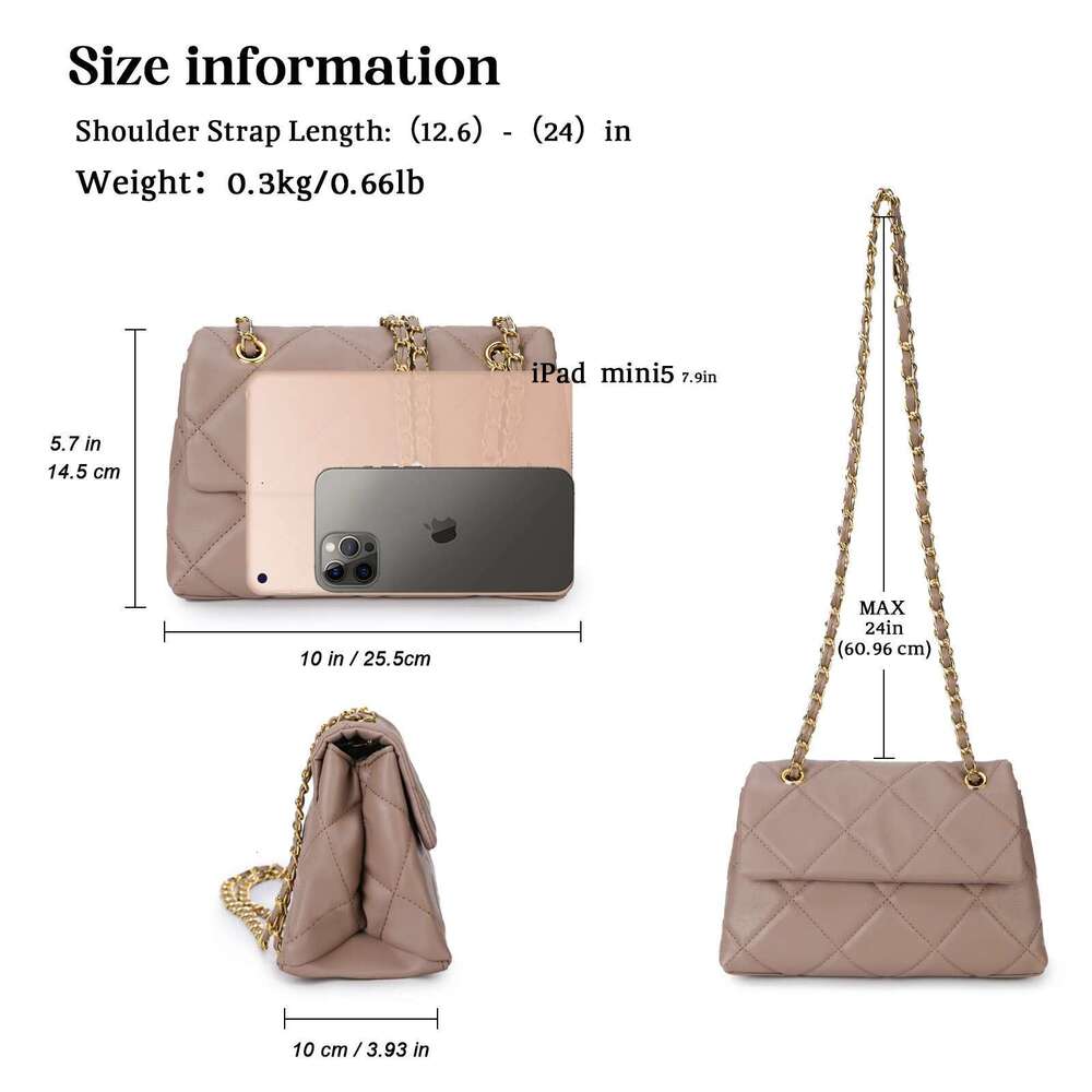 Mobile Phone Women's Quilted Handbag Crossbody Bags Vegan Leather Shoulder Bag With Card Slot Adjustable Removable