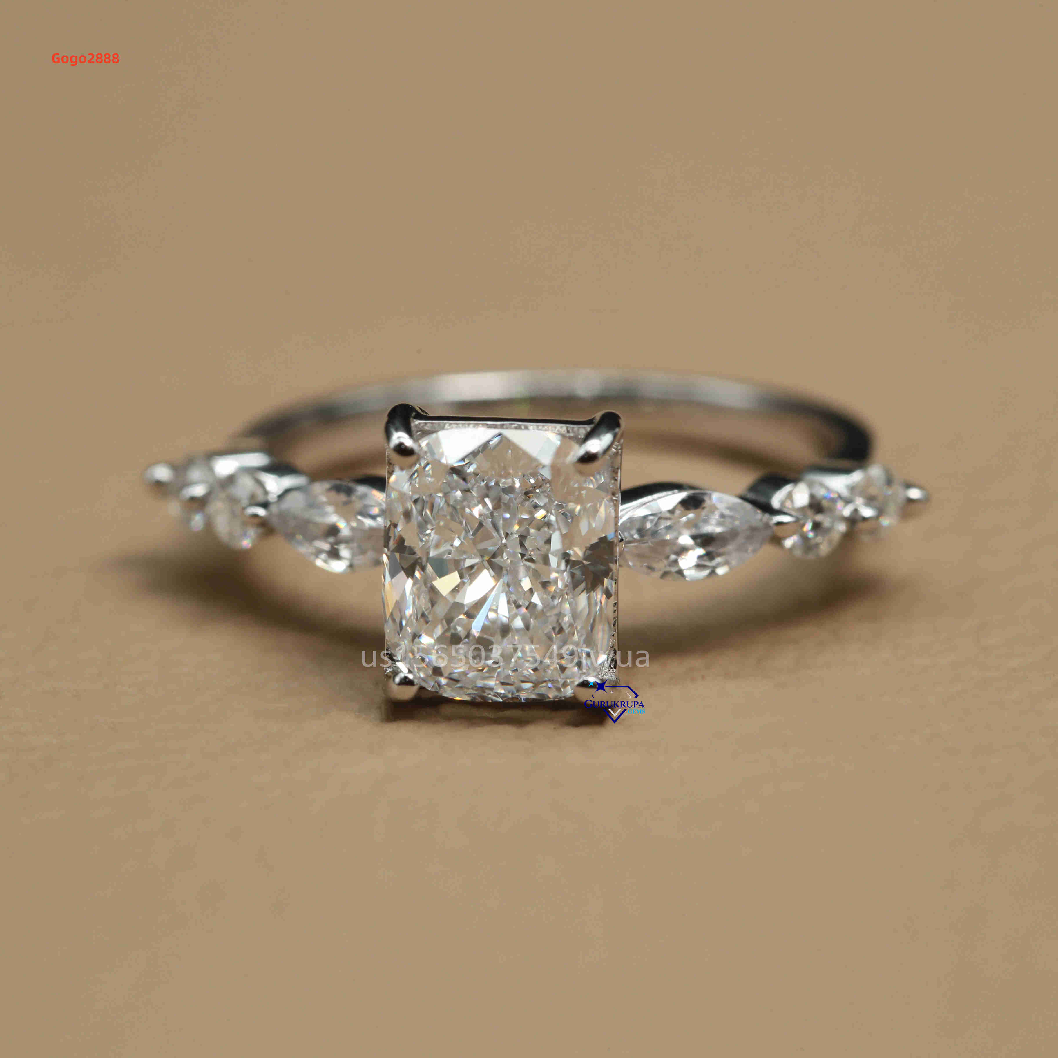 Exquisite 14kt White Gold Moissanite Diamond Ring with VS Clarity Crafted for Womens Perfect for Engagement and Every Function