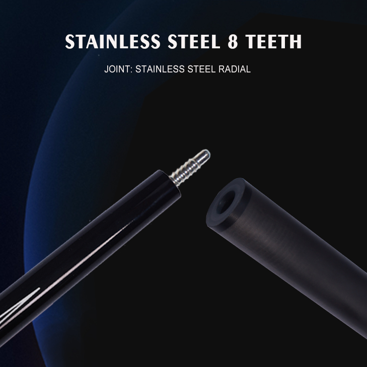 OKHEALING Carbon Fiber Pool Cue Stick 58" Billiard Cue Sticks Professional Low Deflection Pool Sticks with Radial Pin Joint, 12.4mm Tip and 19-20