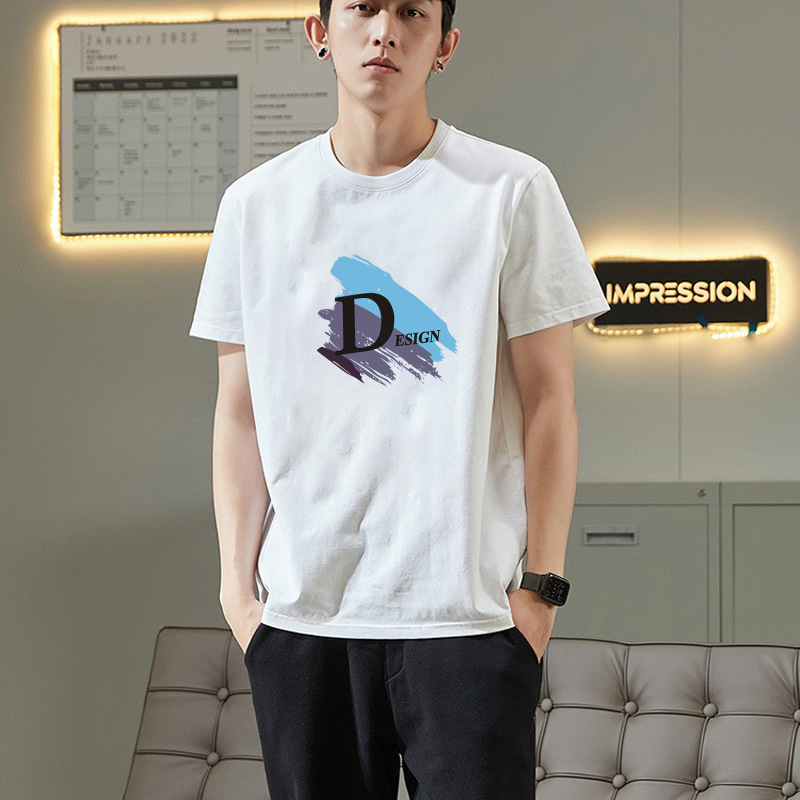 Men's T Shirts 2025 New designed Cotton Short sleeved T shirts Korean style trendy printed spocasual athleisure Men's Clothing