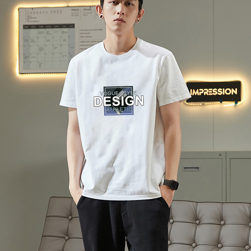 Men's T Shirts 2025 New designed Cotton Short sleeved T shirts Korean style trendy printed spocasual athleisure Men's Clothing