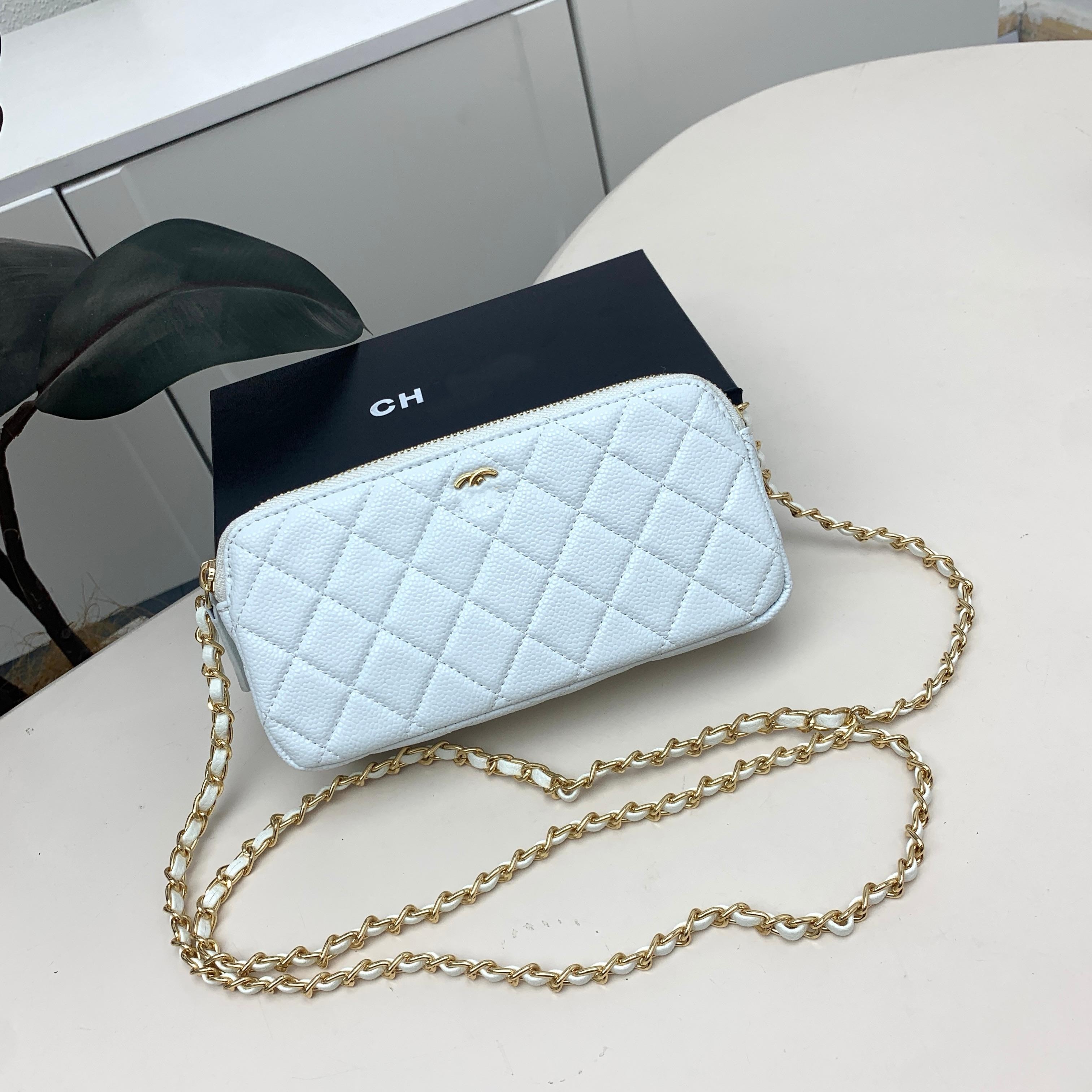 Designer bag: Fashionable and luxurious new CC single-shoulder double-zipper design women's bag, women's diamond-shaped CC bag, high-quality crossbody bag for women