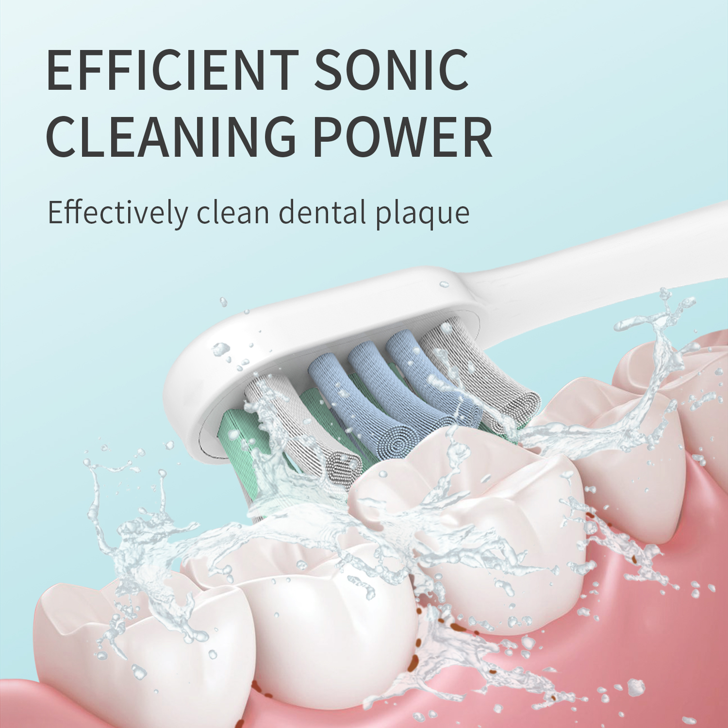 Chinese Style Teenager Electric Toothbrush Waterproof Rechargeable Smart Toothbrush Electrical with Blue Floral Design
