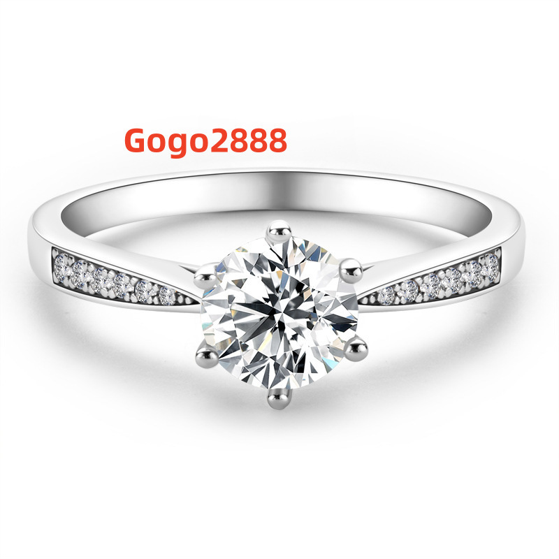 Wholesales Moissanite Ring Diamond Wedding Rings 925 Sterling Silver Casual Rings for Ladies Jewelry for Women