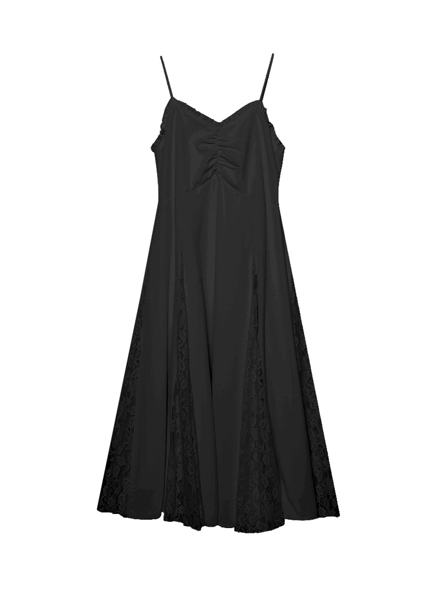 XX160 Summer plus size spring and summer elegant gentle splicing long suspender dress fleshy girl temperament lace dress