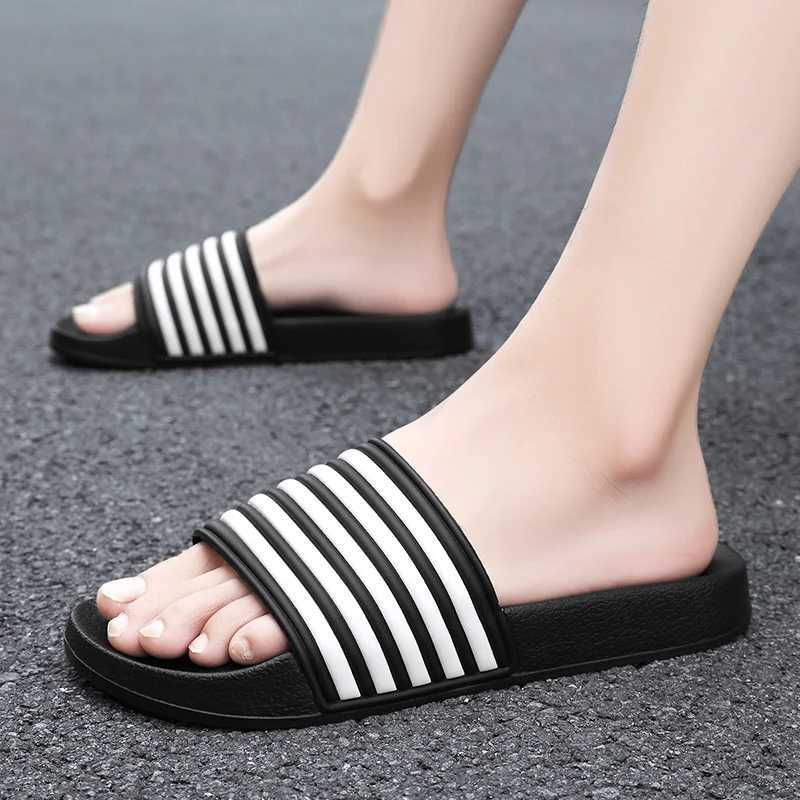 Summer Men Indoor Home Slippers Male Soft Comfortable Bath Slipper Mens EVA Flat Thick Platform Outdoor Stripe Beach Sandals Z250614