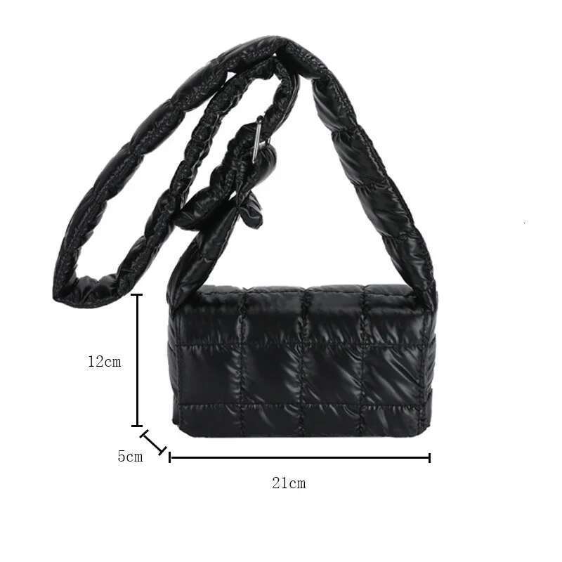 ddmy Quilted Tote Fashion Bag Winter Lightweight Warm Down Cotton Padded Plaid Shoulder Women Underarm Bags Puffy Handbags