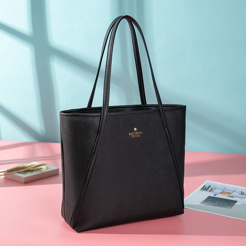 2025 Shoulder Bags Two Top Handles Women's With Zipper Handbags Women Large Capacity Female Solid Black Big