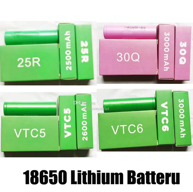 Top Quality 30Q VTC6 25R VTC5 INR18650 Battery 2500mAh 3000mAh 2600mAh INR IMR 18650 Lithium 35A 40A Rechargeable Li-ion Batteries Cell For Samsung Sony In stock Fast