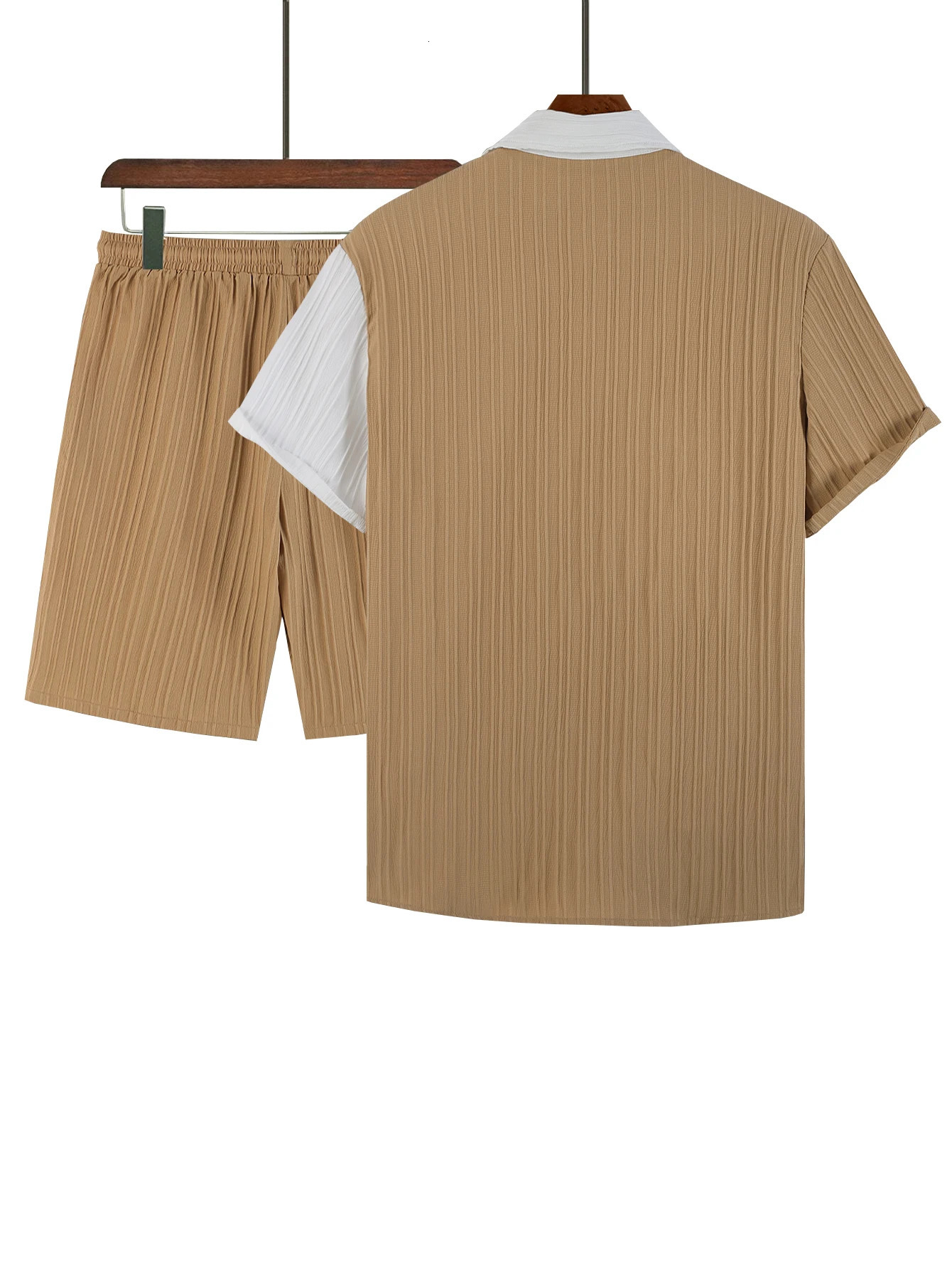 SpringSummer Ripple Short Shirt and Shorts Set 250430Z