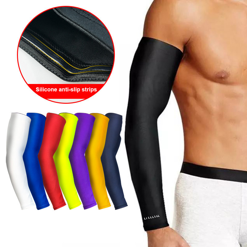L-103 1Pcs Elbow Knee Pads UV Protection Cooling Arm Compression Sleeves For Men/Women/Students Brace Baseball Basketball Football Cycling Sports