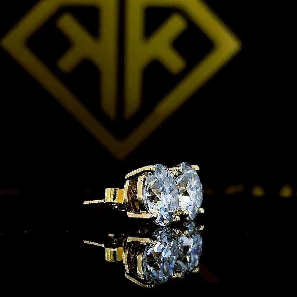 8.15 carat moissanite earrings, solid 10k white gold earrings with safety screw back, as an anniversary gift for her