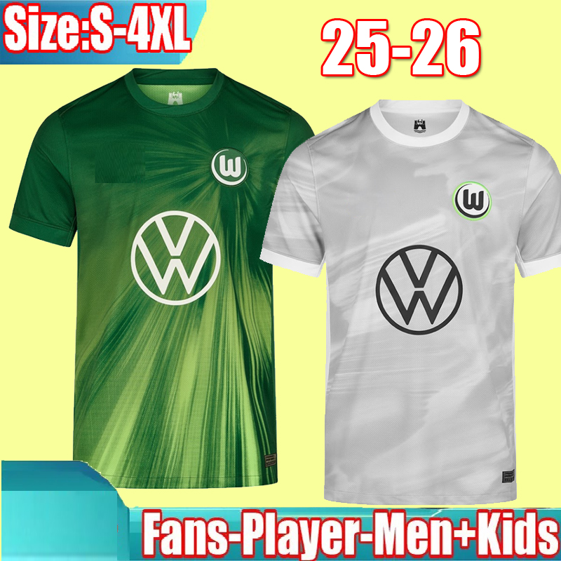 25 26 VfL Wolfsburg Soccer Jerseys WIND LACROIX 2025 2026 Home Away Ginczek Steffen Shirts Roussillon Mehmedi Mbabu Brooks Arnold Weghorst MAJER Football Shirt