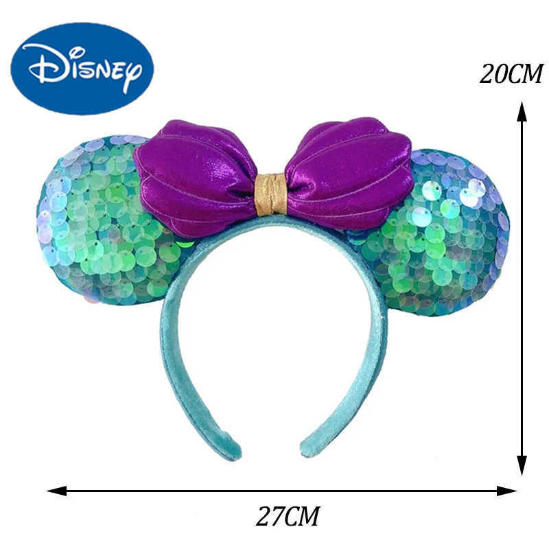 Disney Original Disney Mickey Ears Headband Disneyland Minnie Mouse Ear Headband Cosplay Hairband Sequin Bow Party Accessories X2505064