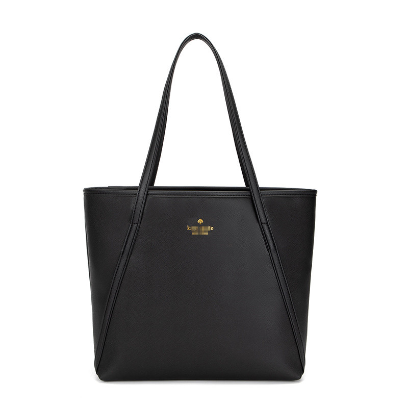 2025 Shoulder Bags Two Top Handles Women's With Zipper Handbags Women Large Capacity Female Solid Black Big