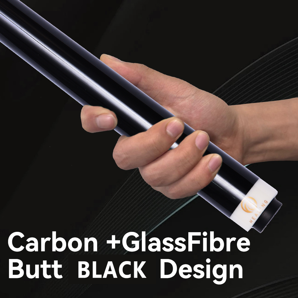 OKHEALING Carbon Fiber Pool Cue Stick 58" Billiard Cue Sticks Professional Low Deflection Pool Sticks with Radial Pin Joint, 12.4mm Tip and 19-20