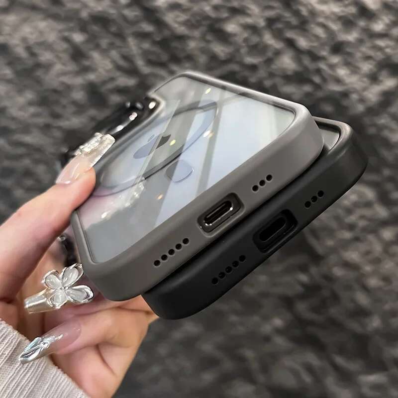 Magnetic Shockproof Phone Case For iPhone15 14 13 12 11 Pro Max Plus Funda Stand Glass Lens Protection Back Cover